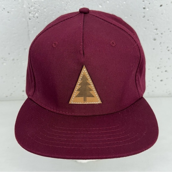 The Landmark Project Burgundy Adjustable SnapBack Hat with Tree Patch - Picture 2 of 11
